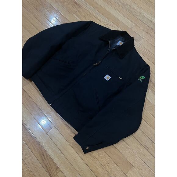 Black Carhartt Detroit Jacket Blanket Lined - Picture 2 of 8